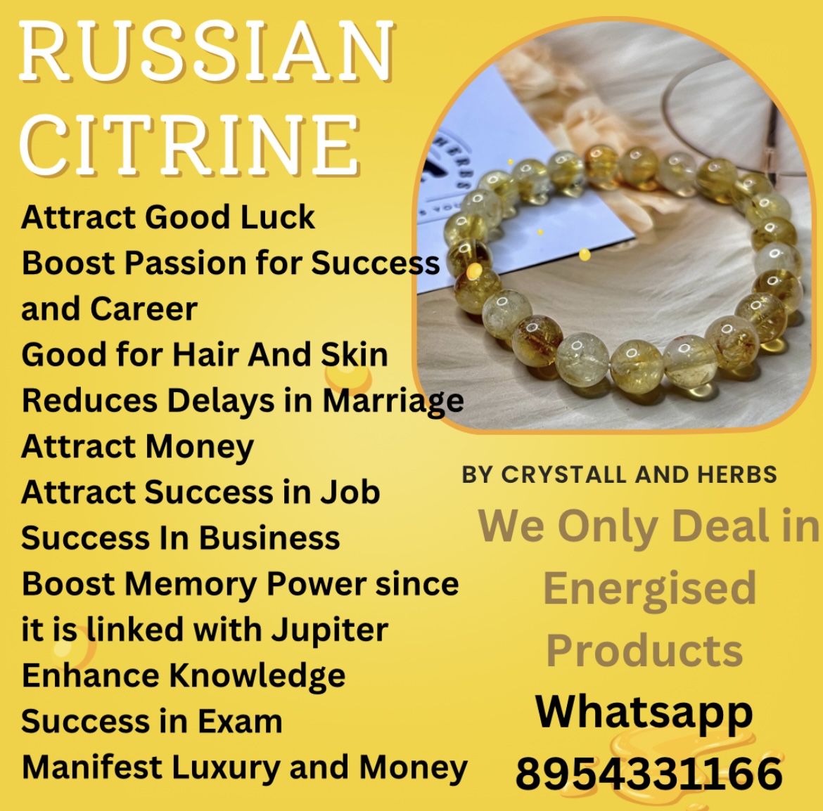 Buy Citrine & Smokey Quartz Healing Bracelet with Buddha Charm Online in  India - Mypoojabox.in